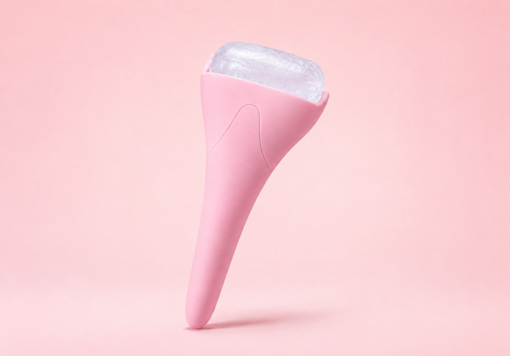 Stainless steel facial ice roller for de-puffing and cooling skin