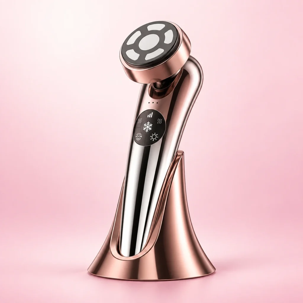Vibrating Hot-and-cold Therapy Red Light RF Water Infusion Microcurrent Facial Lifting Beauty Device